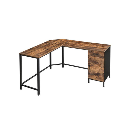 Industrial Style Computer Desk with Storage Cabinet