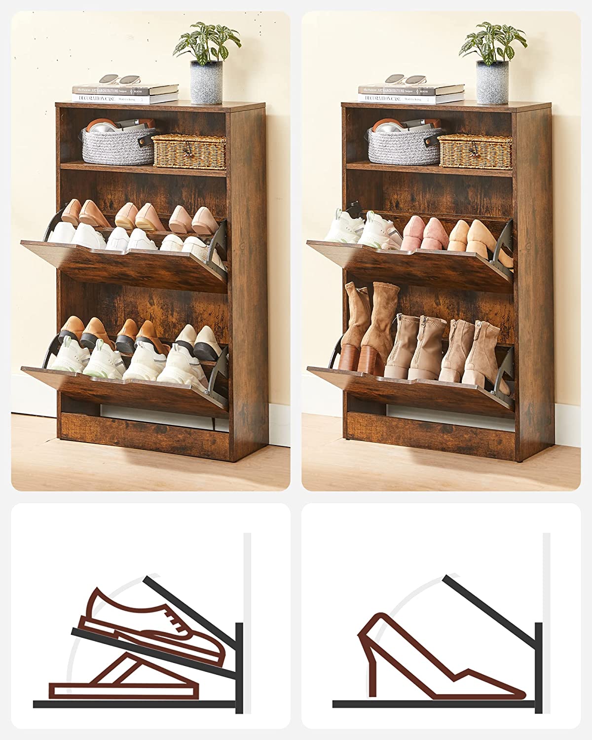 Shoe Cabinet with 2 Flaps