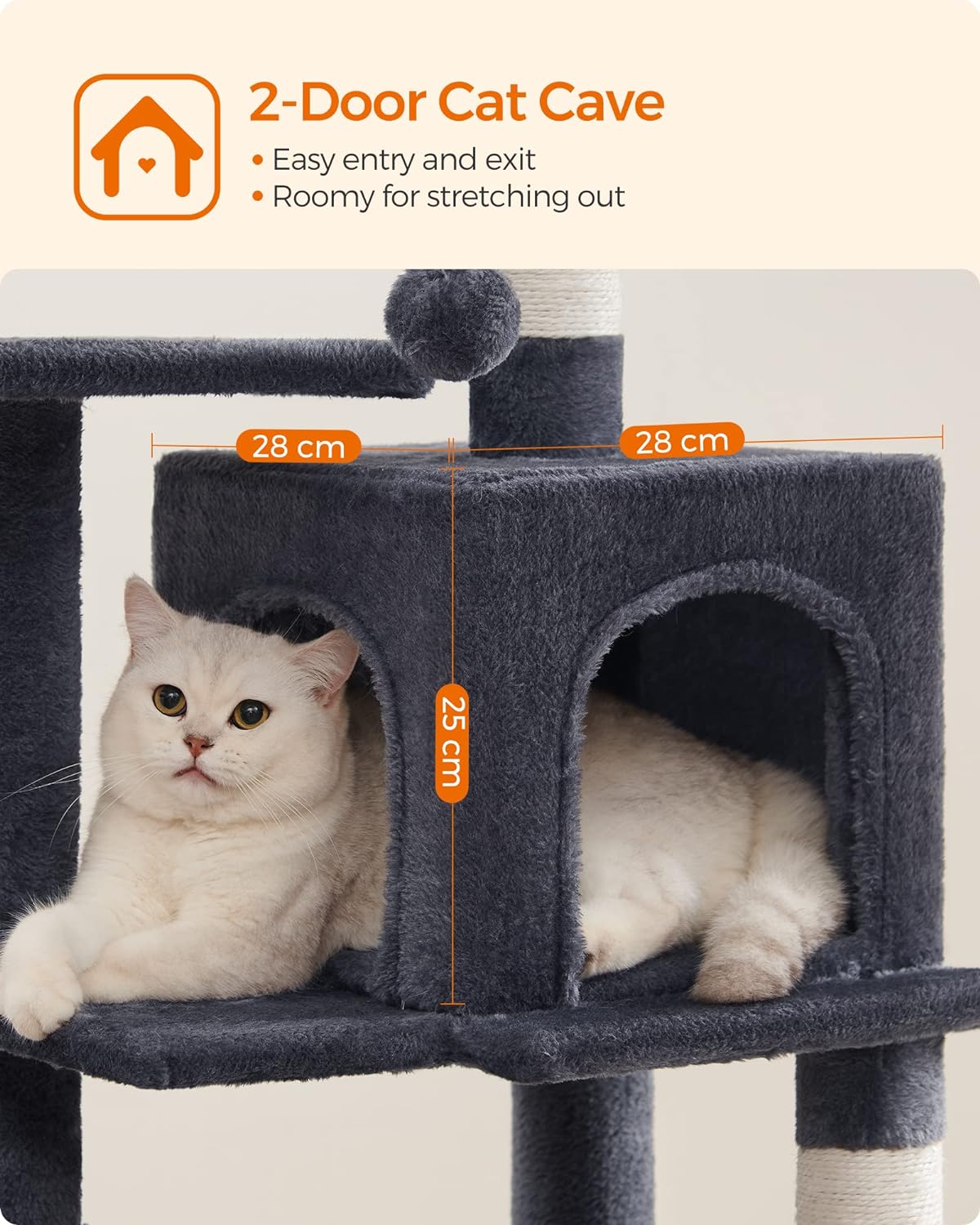 Cat Tree, Cat Condo with Hammock, 112 Cm-143 cm