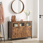 Industrial Style Sideboard, Buffet Table, Storage Cabinet with Glass Doors