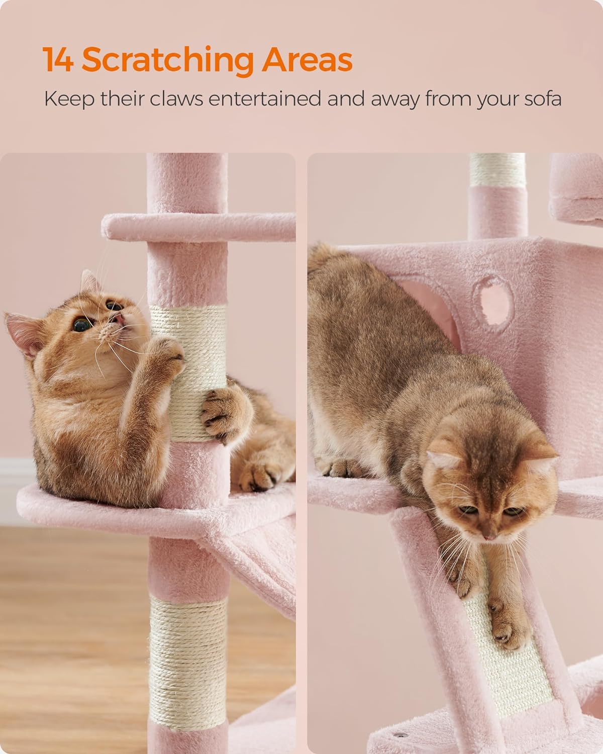 Cat Tree, 168 and 206 Cm Large Cat Tower