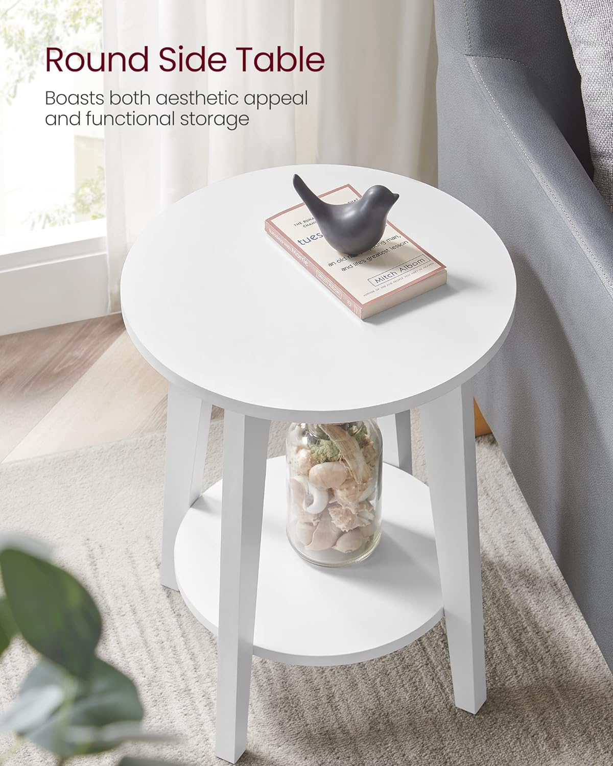 Modern Side Table, Small round Table for Living Room