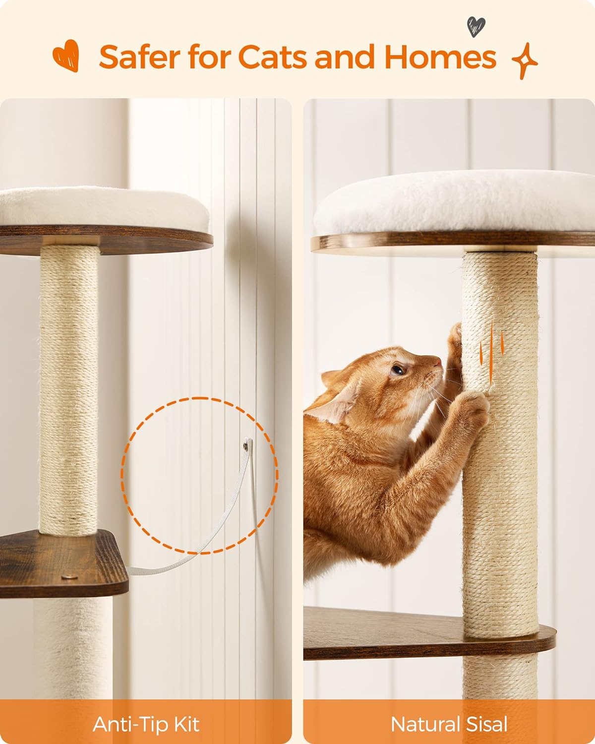 ındustrial Style Woodywonders Cat Tree, 165 Cm Modern Cat Tower