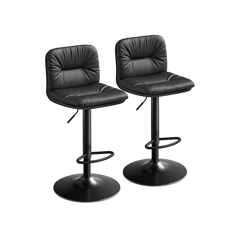 Adjustable Pu Cover Set of 2 Bar Stools