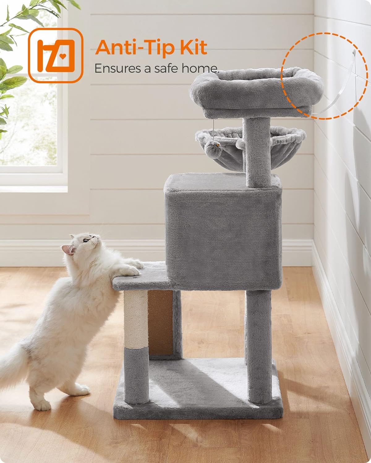 Cat Tree, Cat Tower, Widened Perch for Large Cats