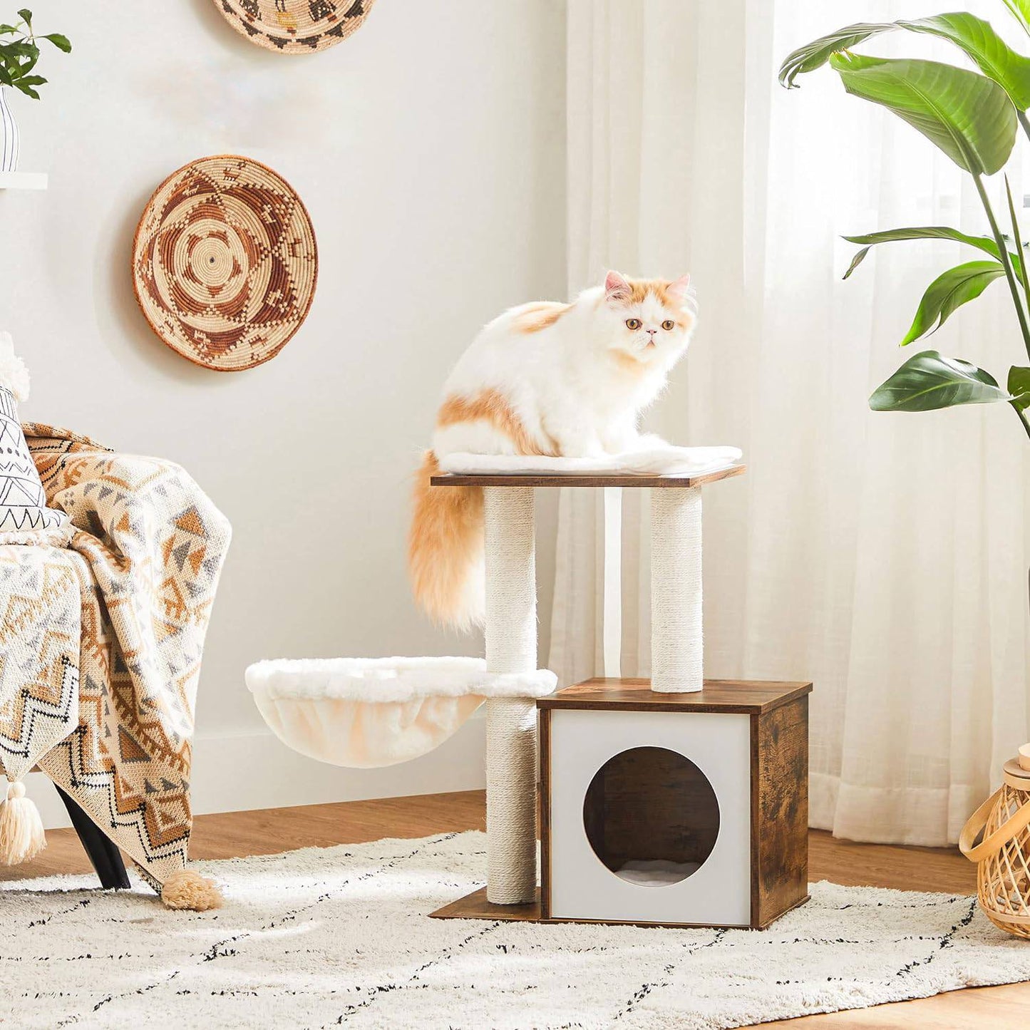 Industrial Style Woodywonders Cat Tree, Small Cat Tower for Kittens