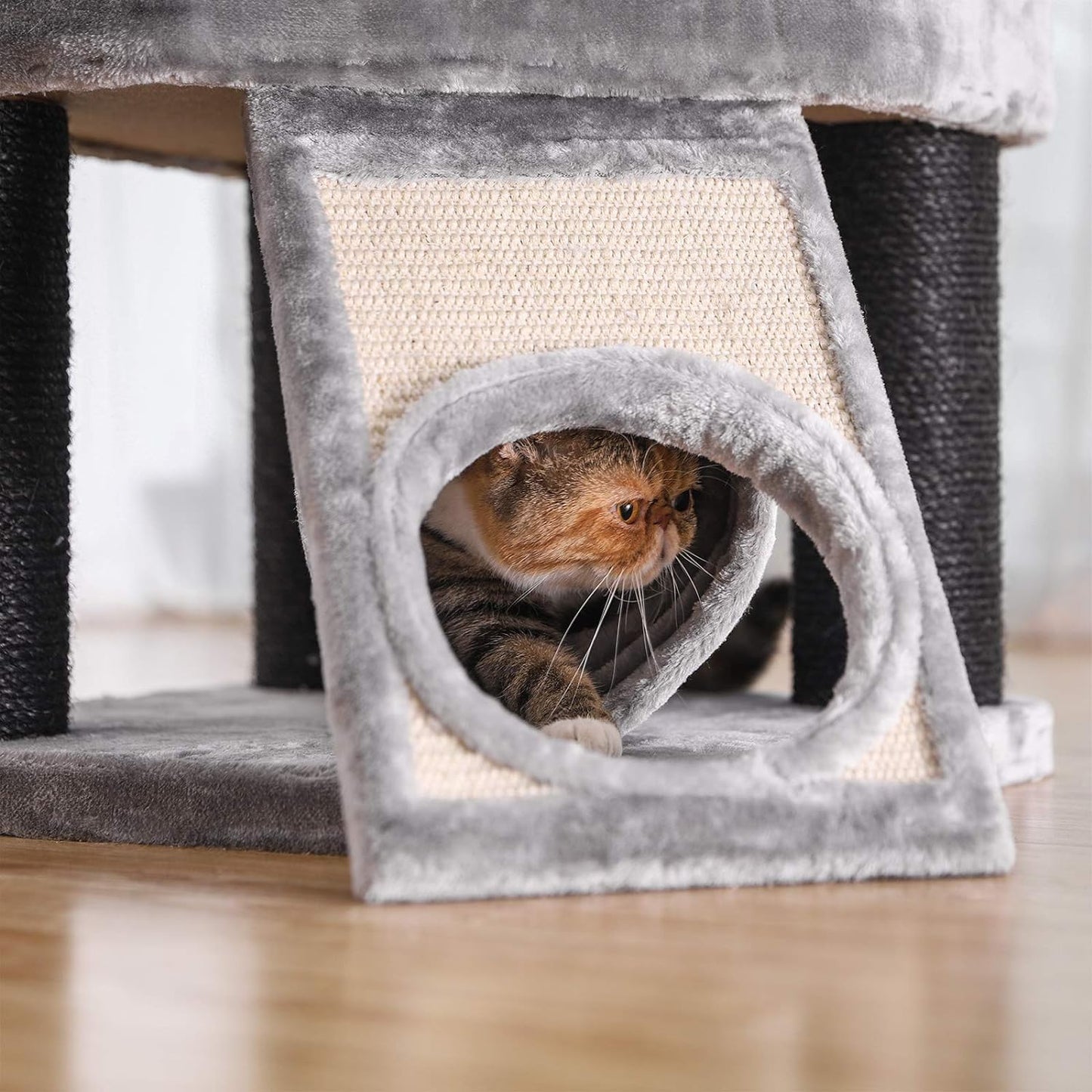 Cat Tree, Large Cat Tower with Fluffy Plush Perch