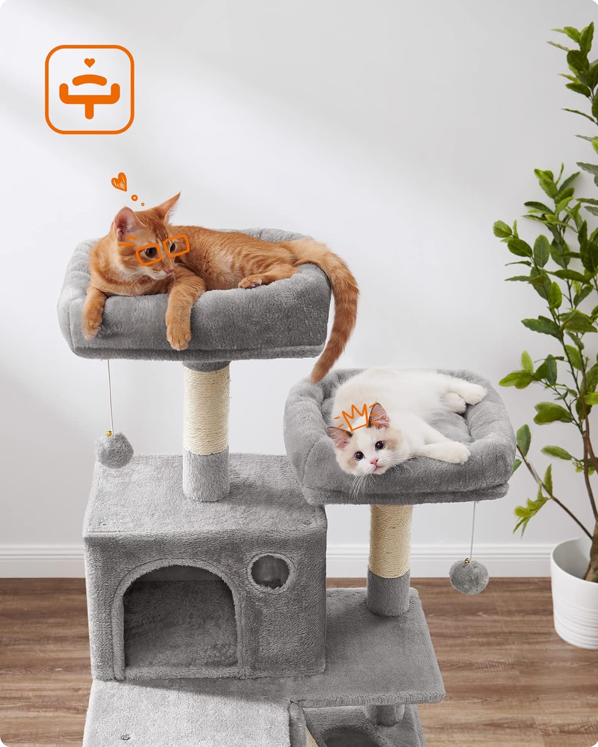 Cat Tree, 168 and 206 Cm Large Cat Tower