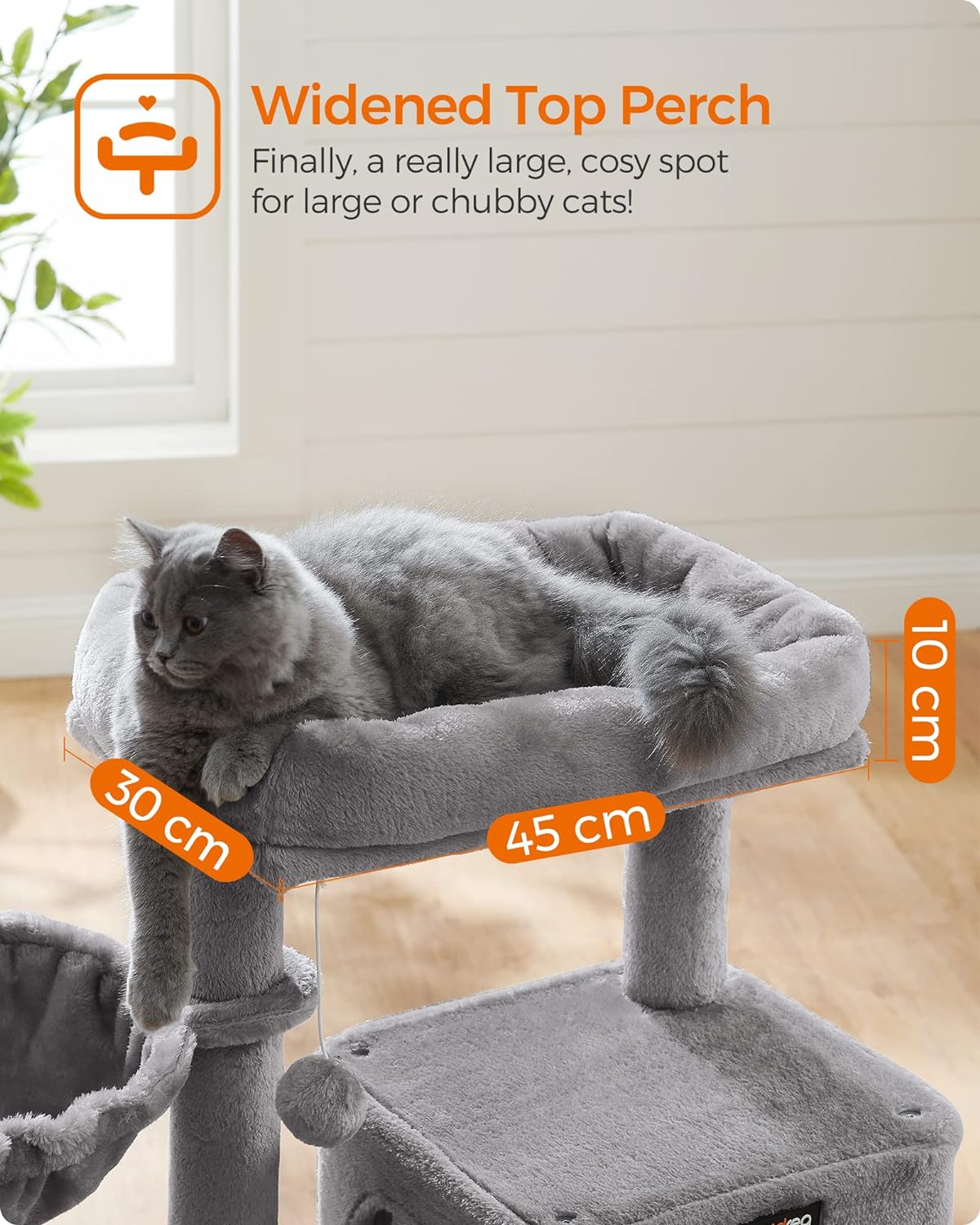 Cat Tree, Cat Tower, Widened Perch for Large Cats