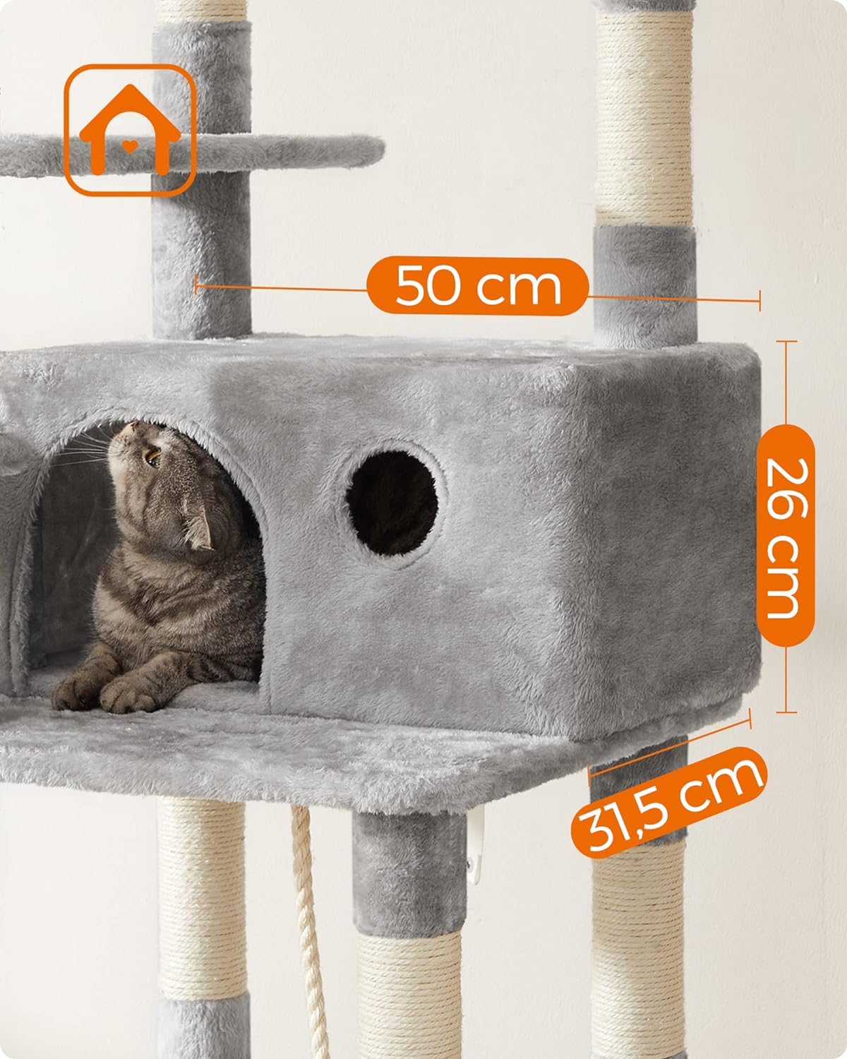 Cat Tree, XXL Cat Condo, 164 Cm