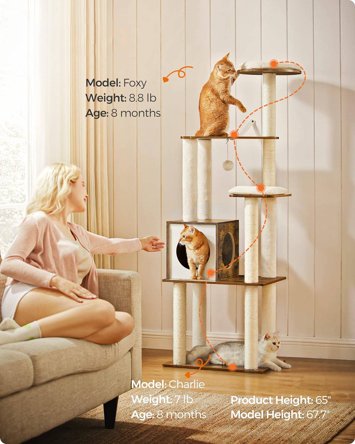 Industrial Style Woodywonders Cat Tree, 165 Cm Modern Cat Tower