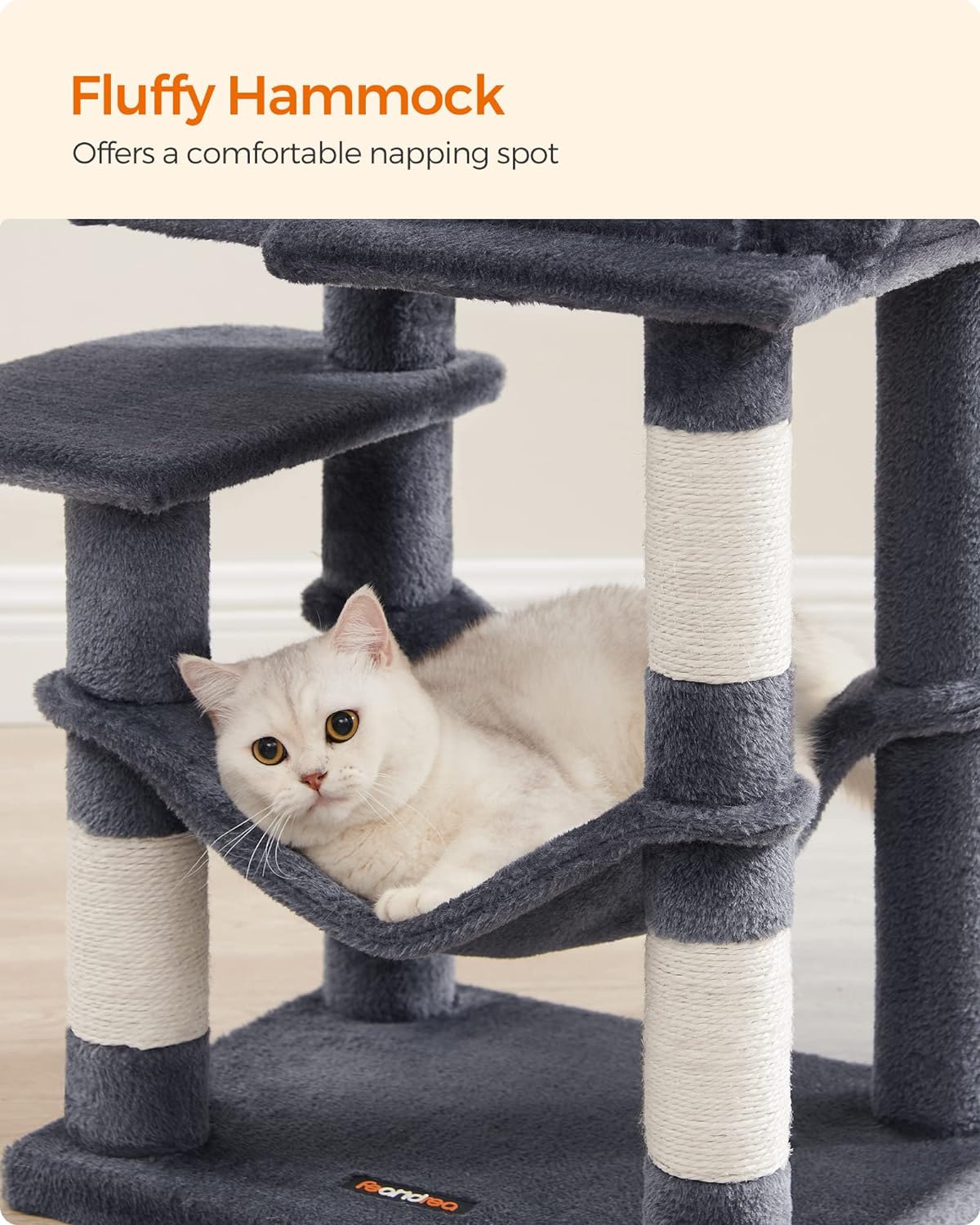 Cat Tree, Cat Condo with Hammock, 112 Cm-143 cm