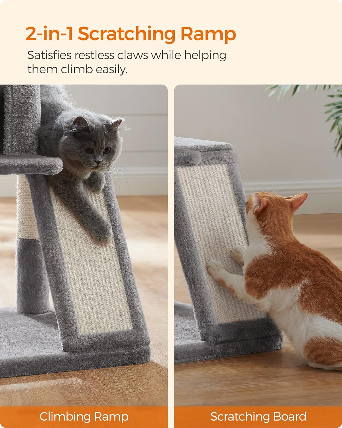 Cat Tree, Cat Tower, Widened Perch for Large Cats