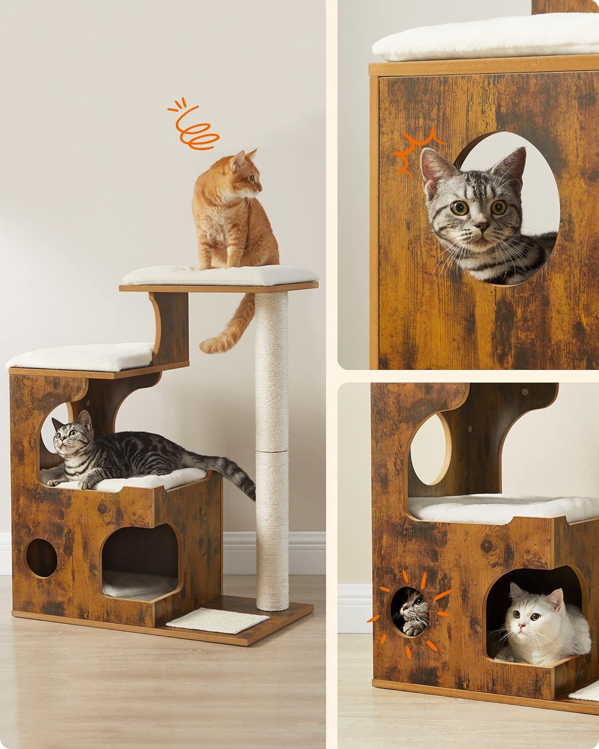 Industrial Style 3 Beds Cat Tree