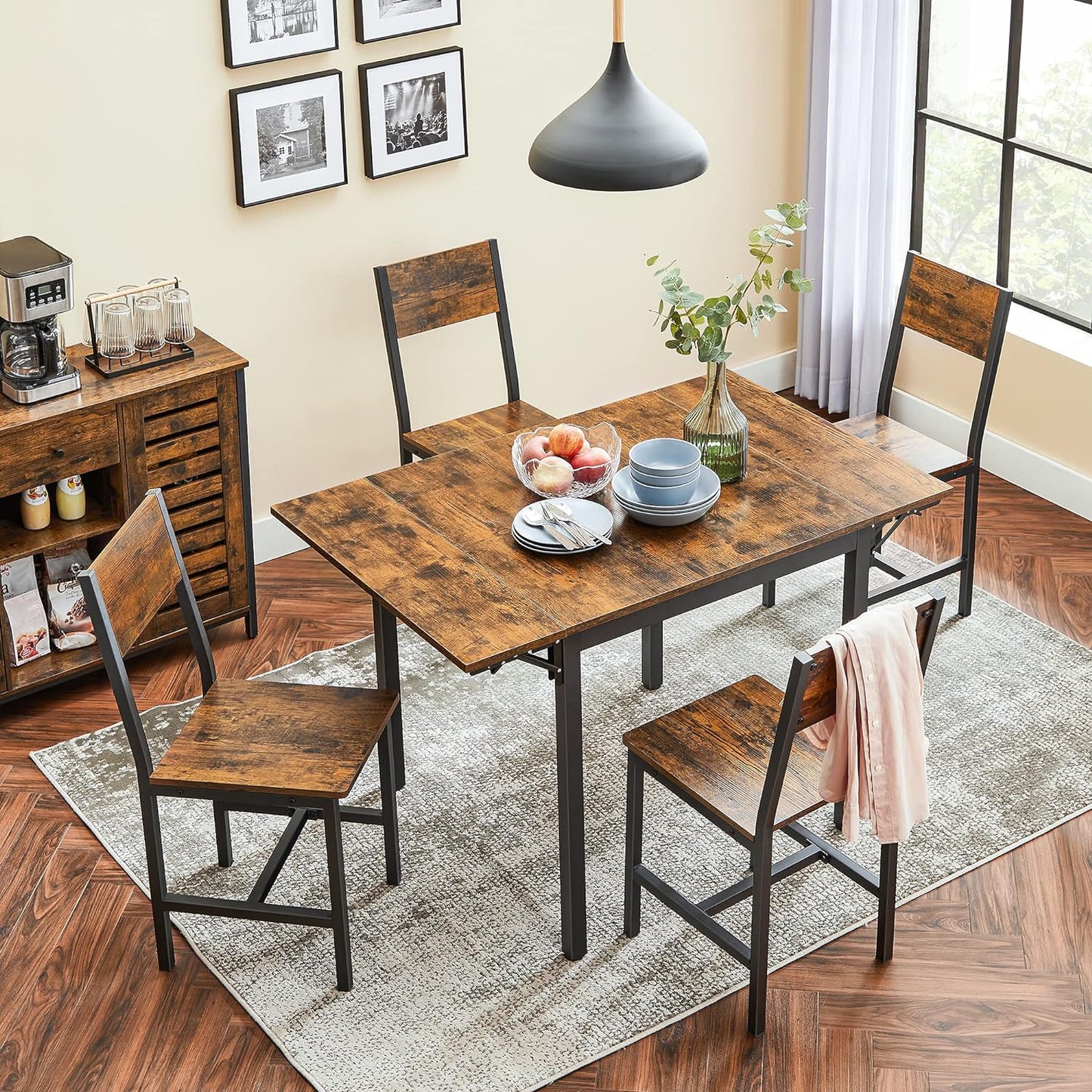 Industrial Style Extendable Dining Table and Computer Desk