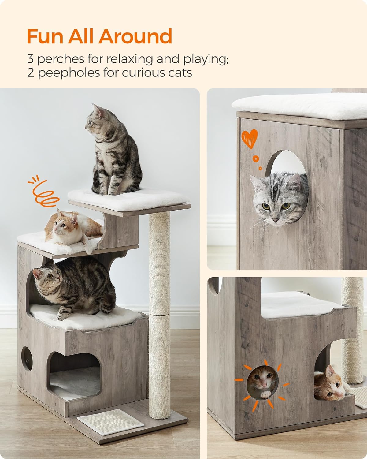 Industrial Style 3 Beds Cat Tree