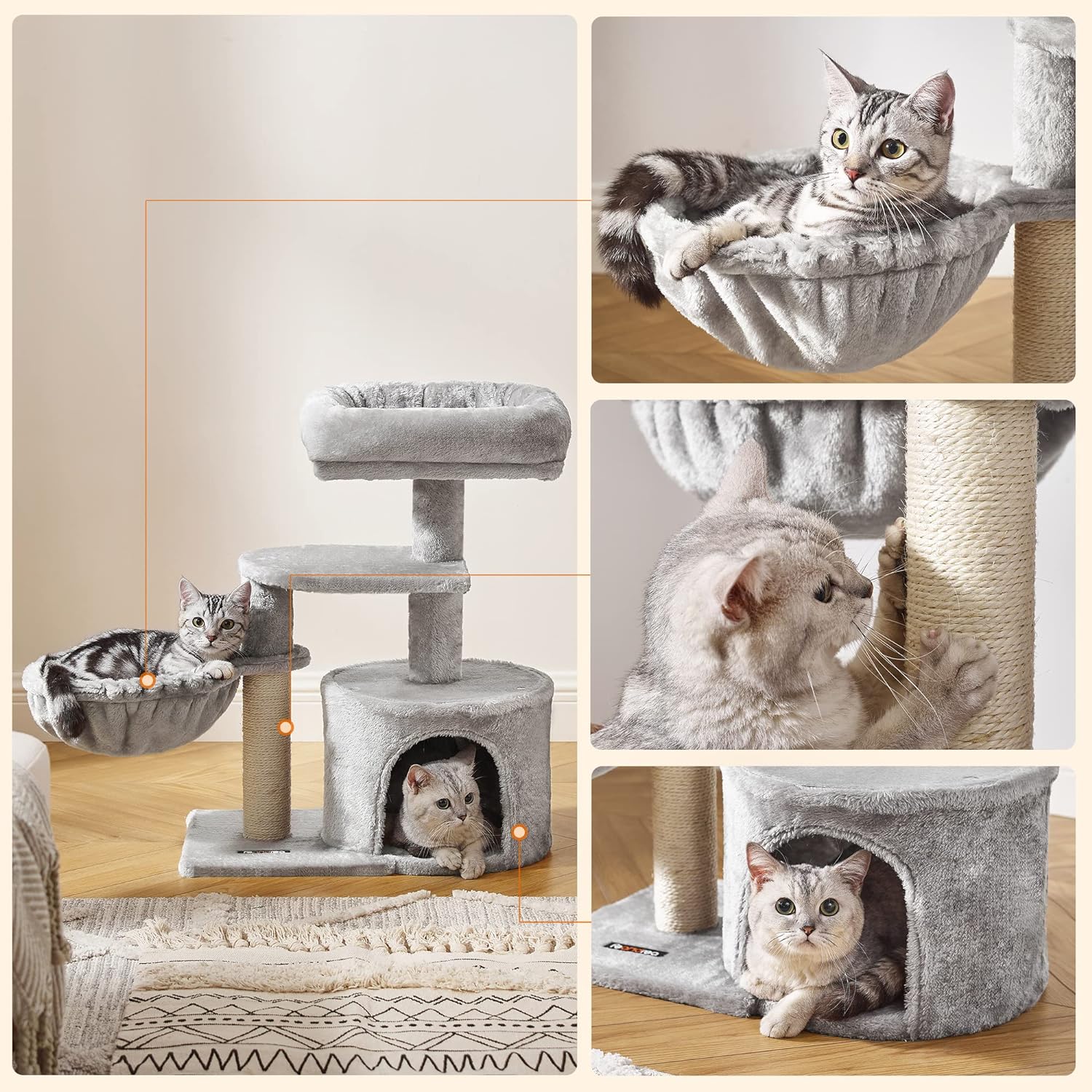 Cat Tree, Small Cat Tower, Kitten Scratching Post