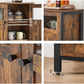 Industrial Style Sideboard, Buffet Table, Storage Cabinet with Glass Doors