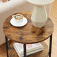 Industrial Style 3-Tier Sofa Side Table, round Coffee End Table