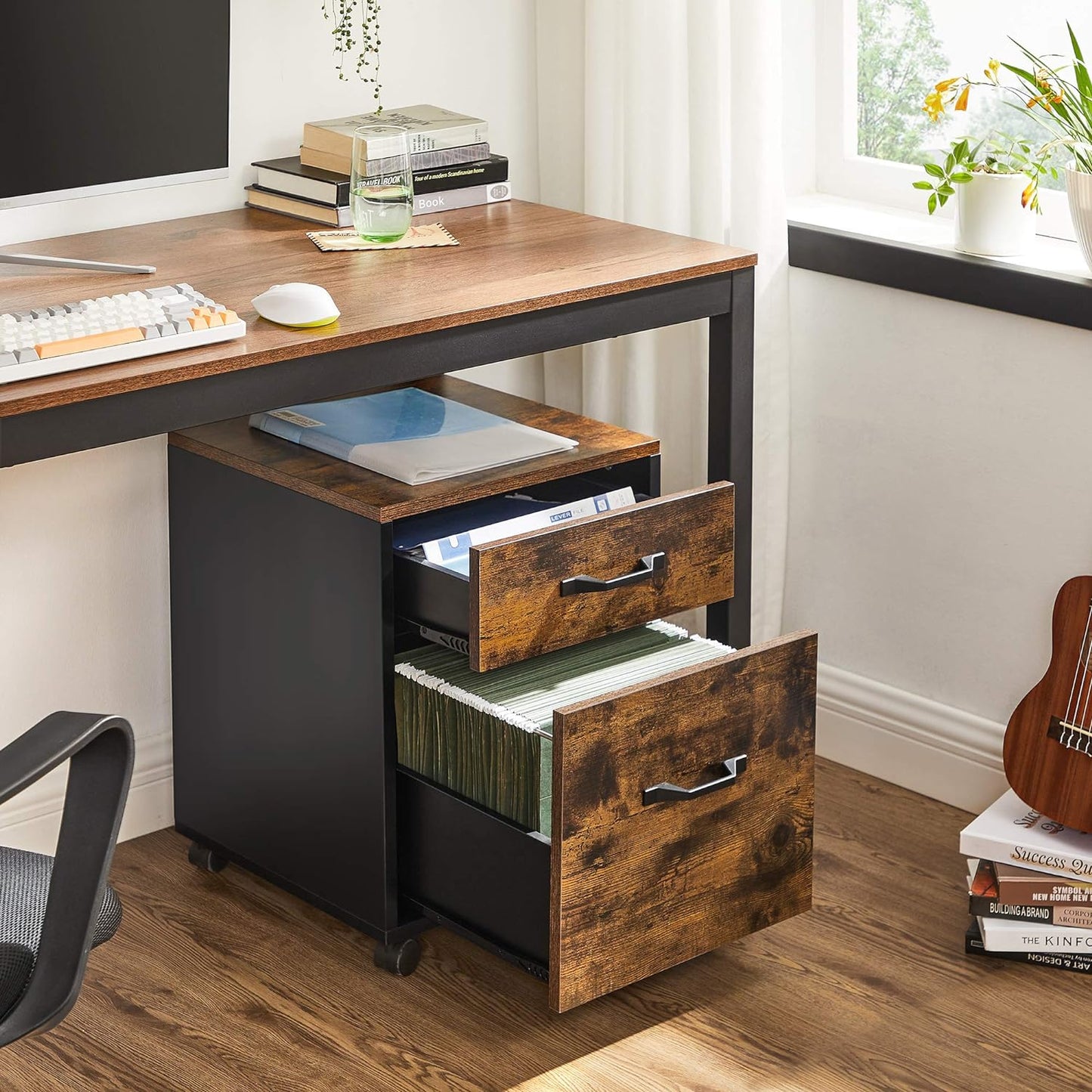 Industrial Style 2 Drawer File Cabinet