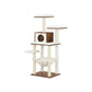 Industrial Style Cat Tree, 138 Cm Modern Cat Tower for Indoor Cats, Rustic Brown and Greige