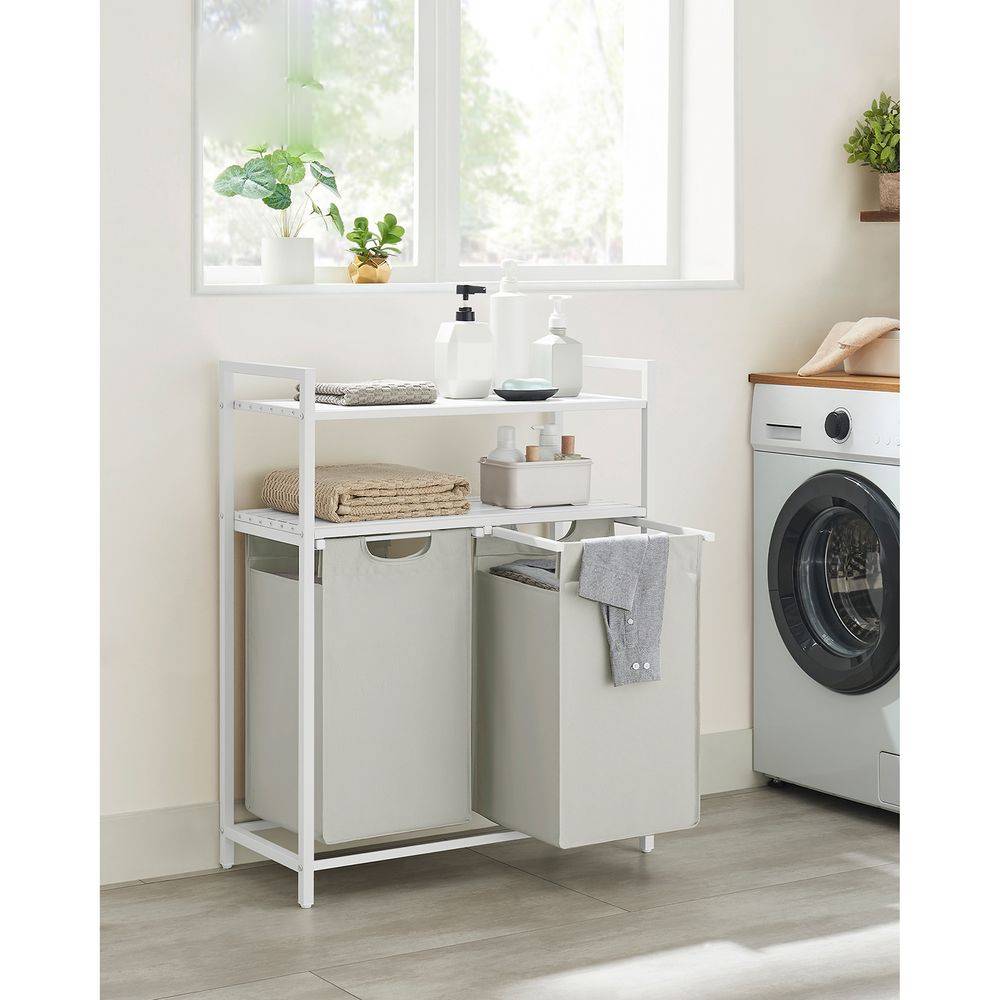 Industrial Style 46L Laundry Basket White