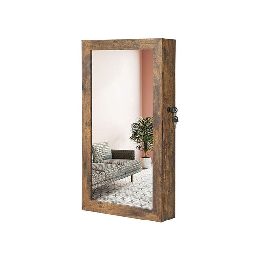 Wall-Mounted Jewellery Cabinet, Mirror with Storage