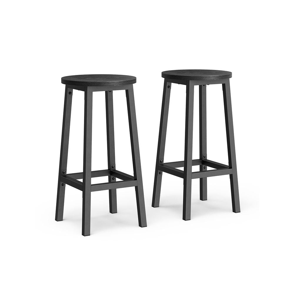 Vintage Set of 2 Bar Stools Tall Kitchen Stools Breakfast High Chair Home