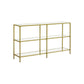 Gold Color 3-tier Glass Console Sofa Table