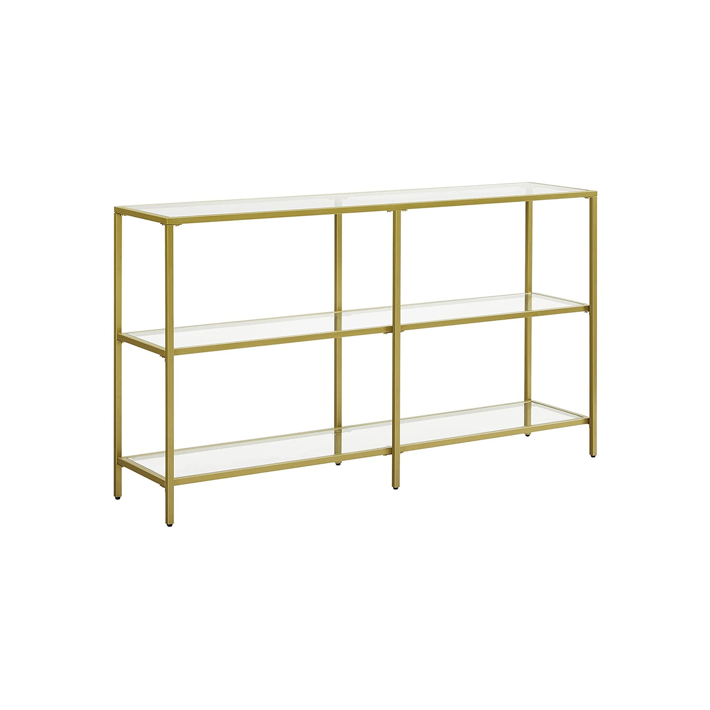 Gold Color 3-tier Glass Console Sofa Table