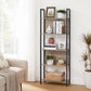 Industrial Style Greige Bookshelf with 5 Shelves