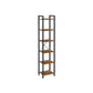 6-Tier Bookshelf Rustic Brown and Black