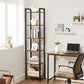 6-Tier Bookshelf Rustic Brown and Black