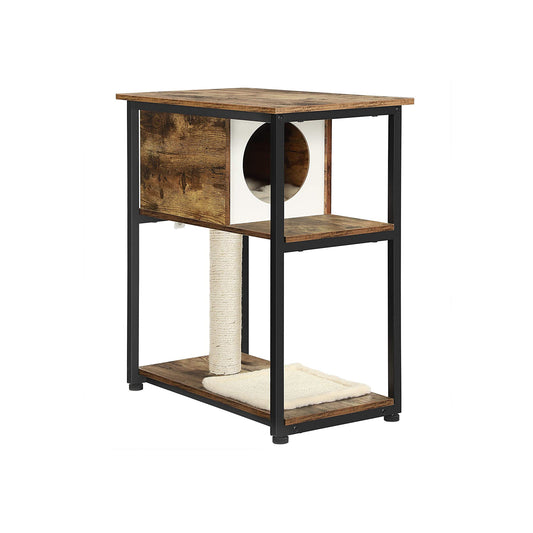 Industrial Style Cat Tree Rustic Brown