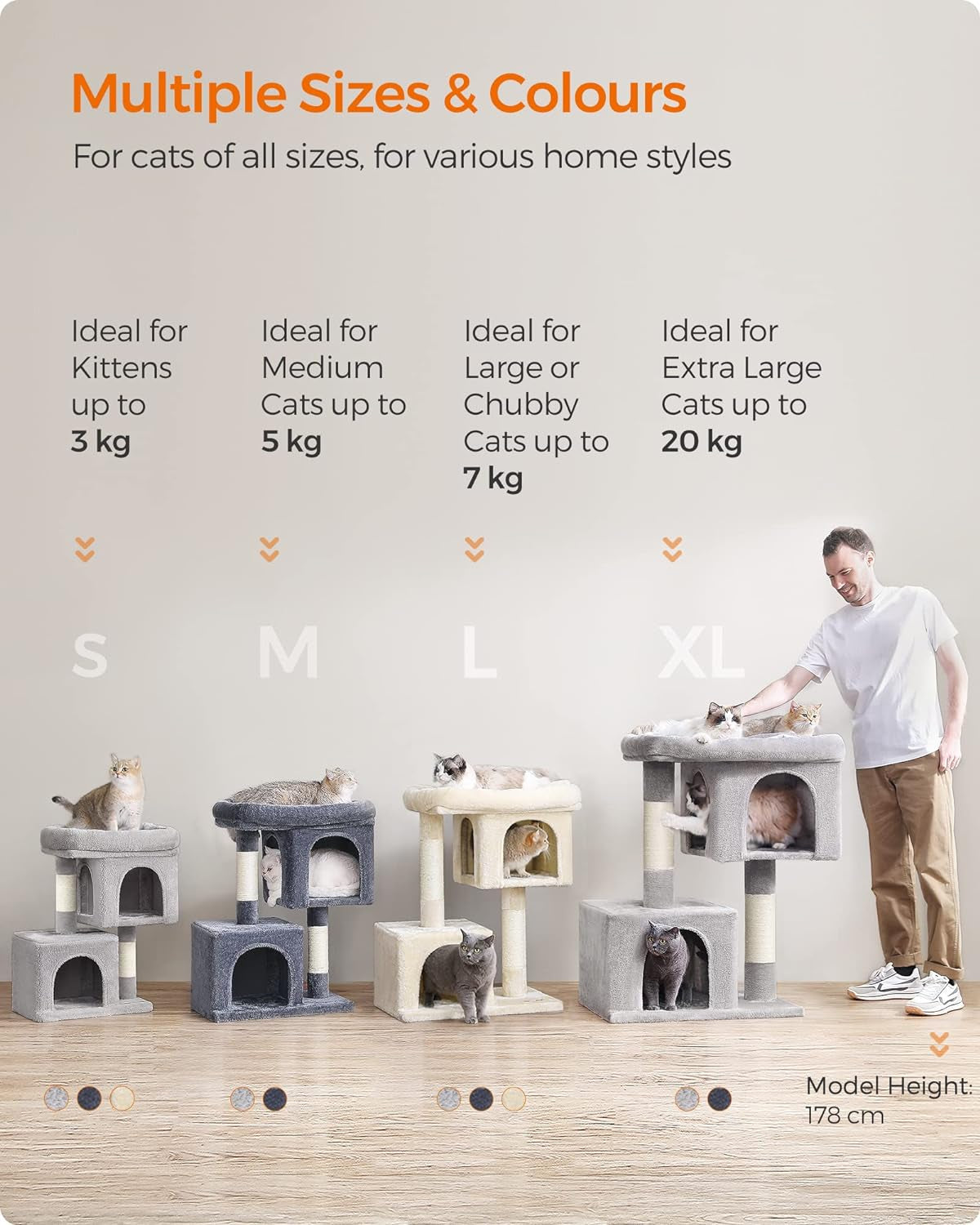 Cat Tree, 67 Cm Cat Tower, S, Cat Condo for Kittens up to 3 Kg