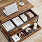 Rustic Brown Lift Top Coffee Table with Hidden Storage and Drawers