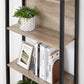 Industrial Style Greige Bookshelf with 5 Shelves