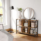 Industrial Style Bookshelf Bookcase Shelving Unit Console Table Rustic Brown Black