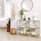 Gold Color 3-tier Glass Console Sofa Table