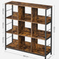 Bookshelf Bookcase Compartments Storage Shelving Rustic Brown Black LLS112B01