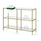 Gold Color 3-tier Glass Console Sofa Table