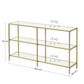 Gold Color 3-tier Glass Console Sofa Table