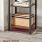 Industrial Style 6-Tier Bookshelf Bookcase Shelving Unit Industrial Rustic Brown Black