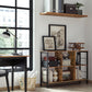 Industrial Style Bookshelf Bookcase Shelving Unit Console Table Rustic Brown Black