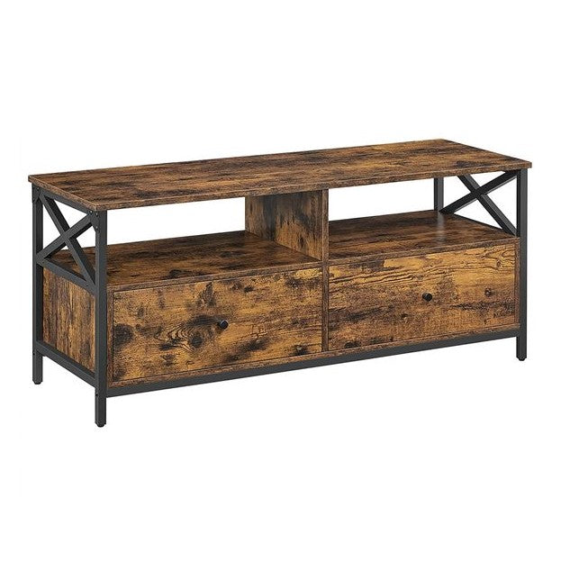 Industrial Style TV Stand with 2 Drawers