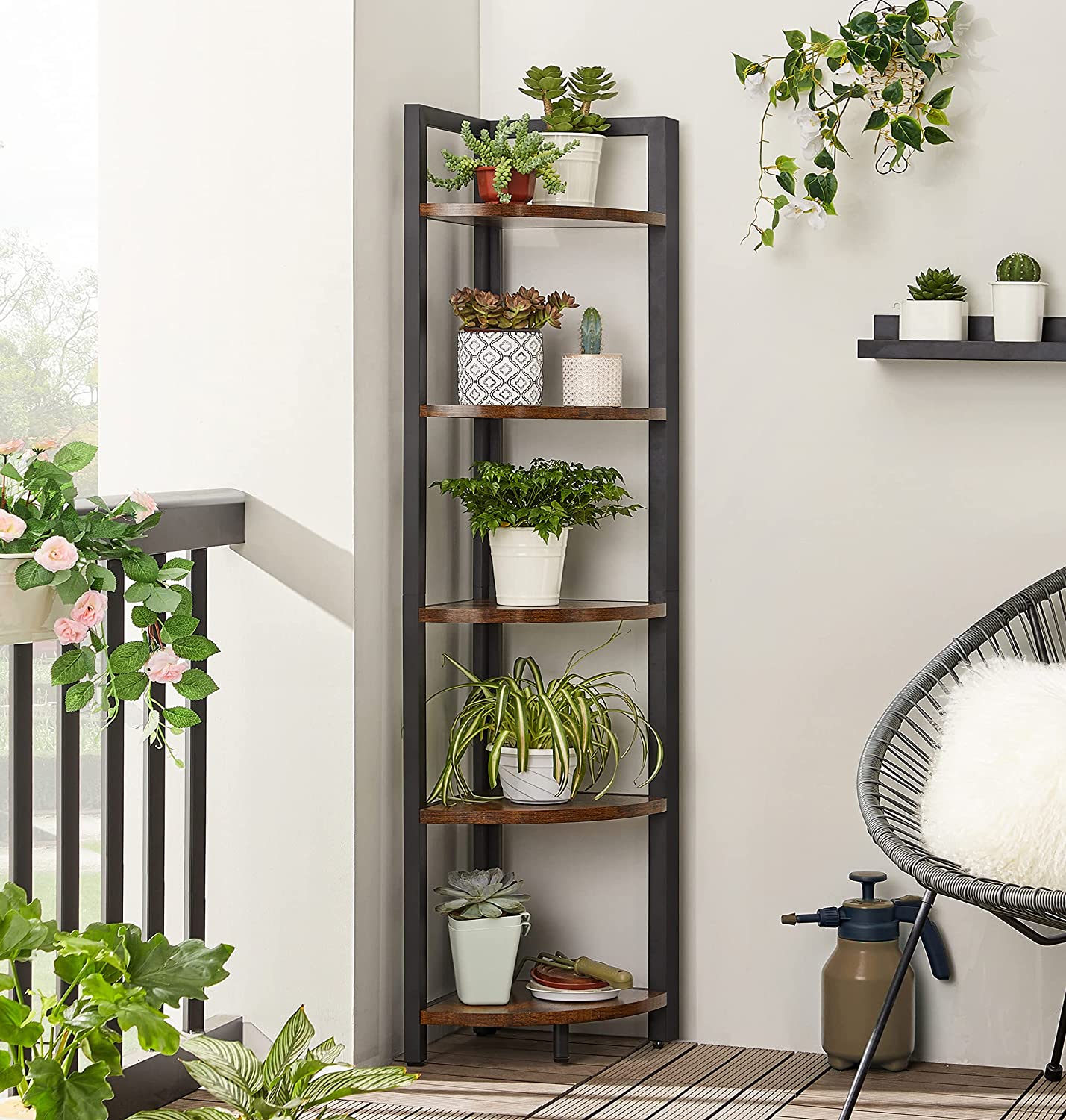 5-Tier Corner Shelf , Multipurpose Storage Shelf, Plant Stand