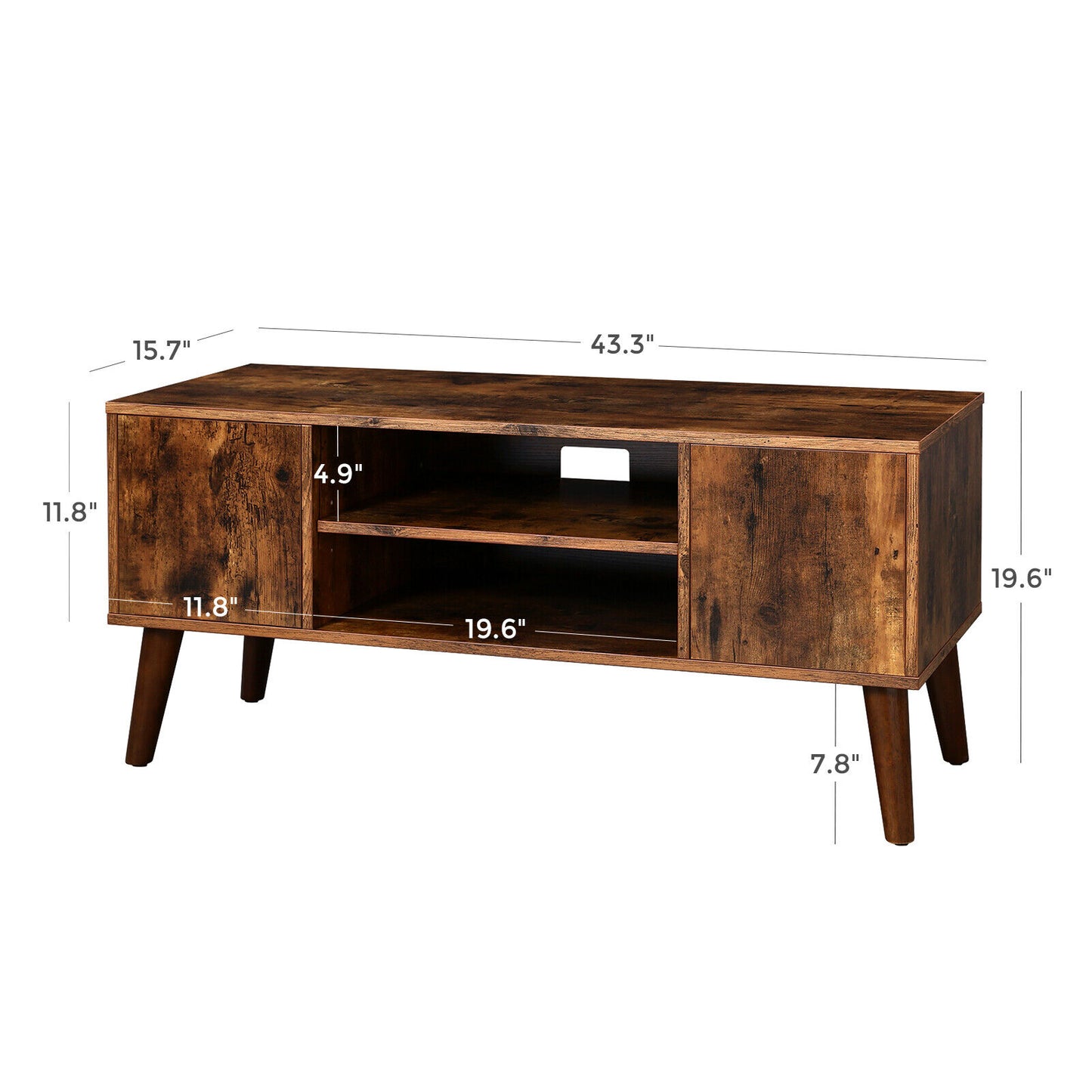 Retro TV Stand Cabinet TV Console Flat Screen TV Living Room