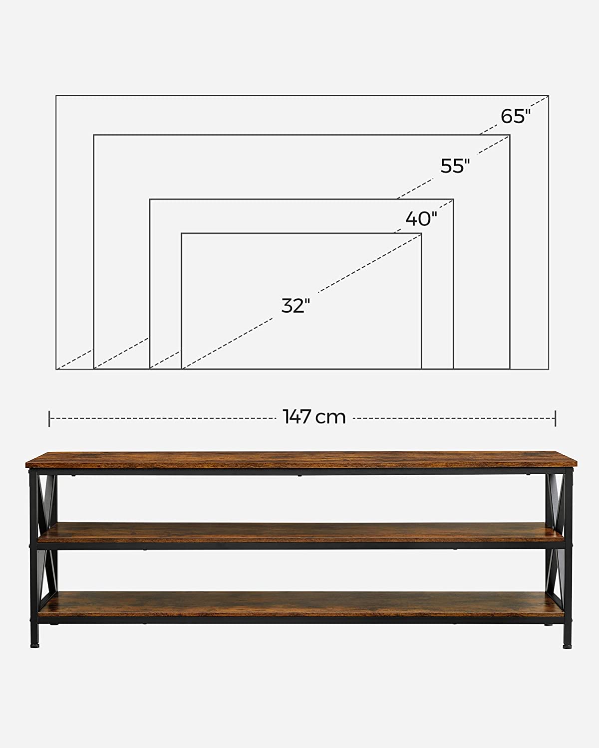 TV Stand TV Table TV Console for up to 65-Inch TVs