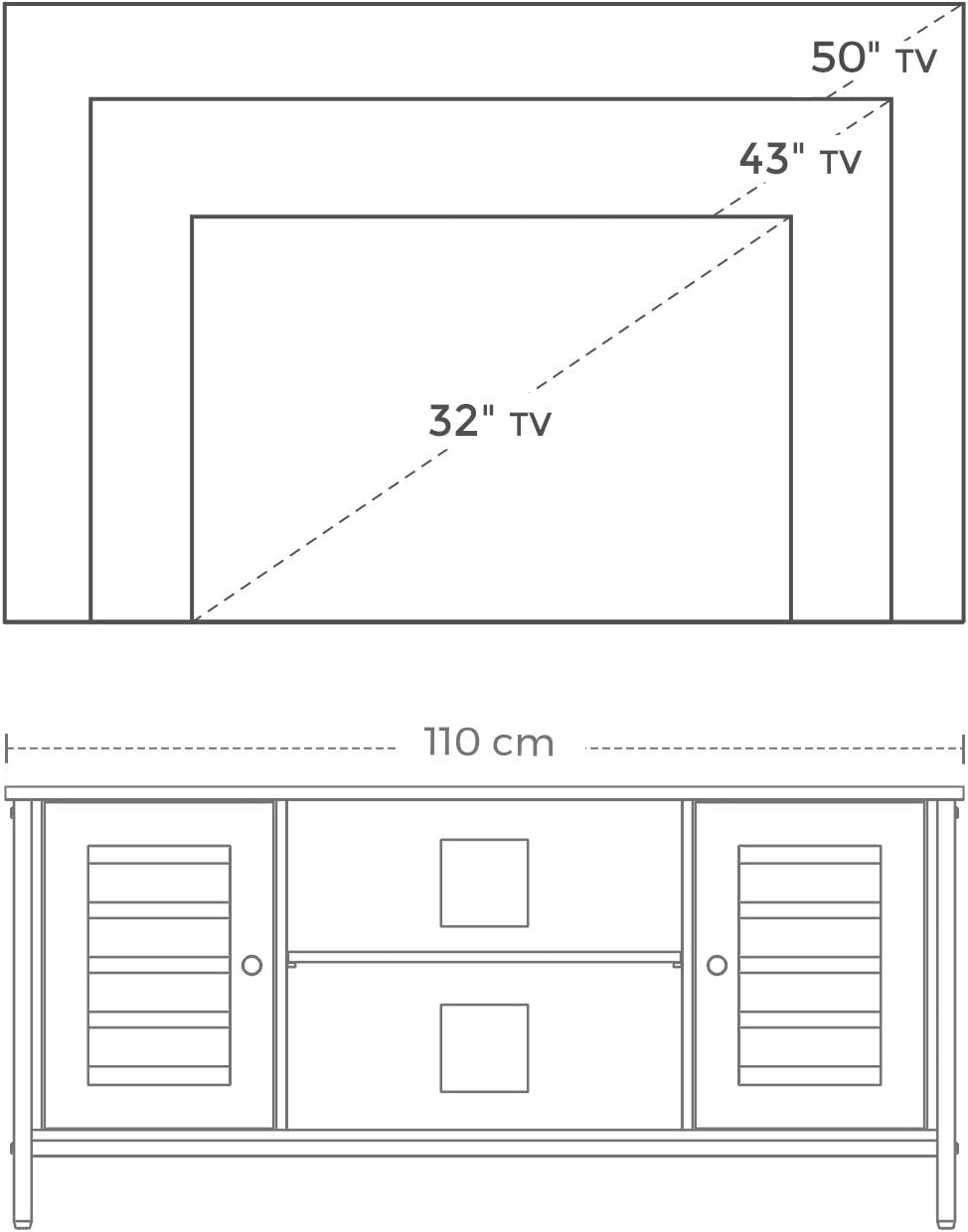 TV Stand TV Console Unit with Shelves Cabinet with Storage Louvered Door