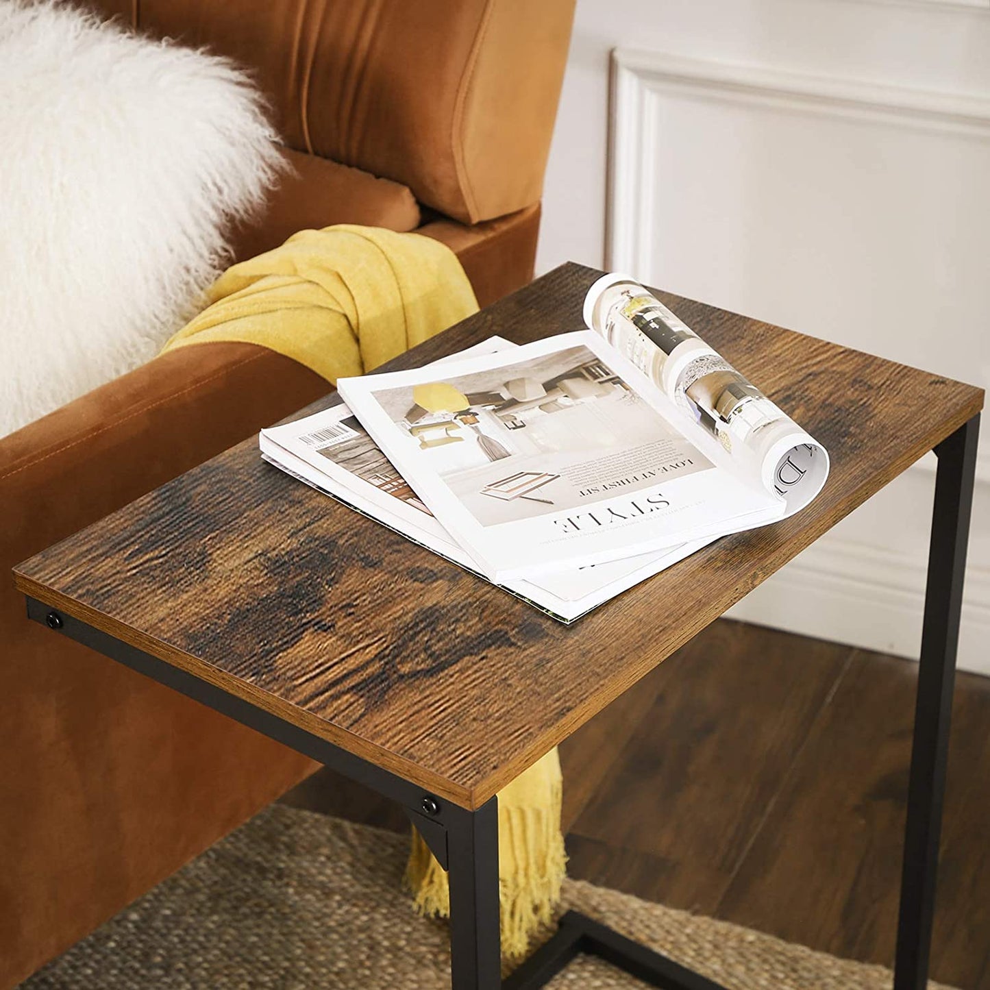 Side Table, Small Sofa Table, End Table, Laptop Table, for Bedroom